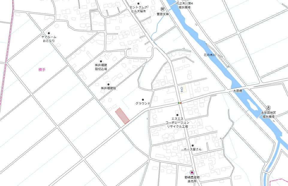 都城市高城町桜木の売地の土地図