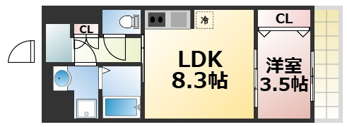 【間取り】 | ファーストフィオーレ玉造グレイス　仲介手数料無料