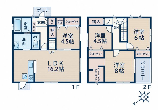 八幡西区本城東3丁目　中古戸建の間取り|ファミリーに嬉しい4LDK♪ご家族それぞれのお部屋や趣味のスペースなど、ライフスタイルに合わせて活用できます♪