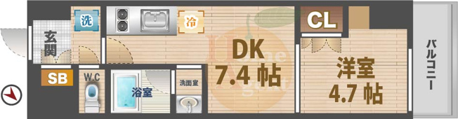 【間取り】 | NL新中野レジデンス | 1DKのお部屋です。
