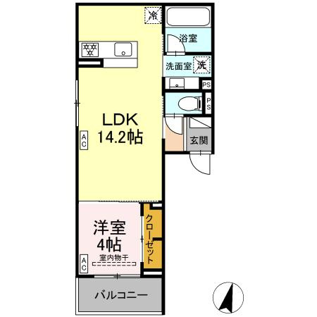 D-avance井田　B棟の間取り