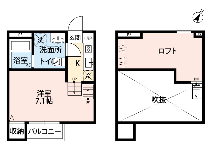 千葉市中央区稲荷町１丁目のアパートの間取り