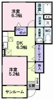 【間取り】 | ラ・フルールＡ