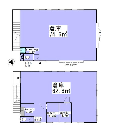 八王子市椚田町の倉庫の間取り