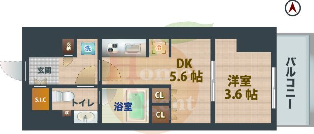 【間取り】 | ワンルーフレジデンス中野南台 | 1DKのお部屋です。