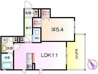 【間取り】 | シャーメゾン戎之町 | １ＬＤＫ