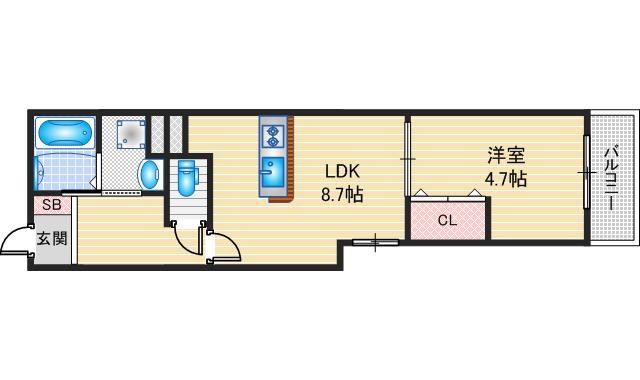 【間取り】 | Grand Aube岸部