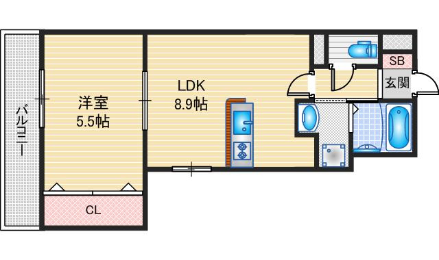 【間取り】 | Grand Aube岸部