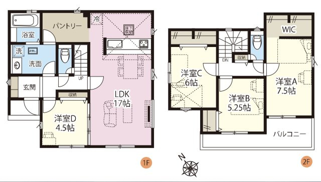 【間取り】 | 加須市西ノ谷　GRAFARE　新築戸建　全8棟　4号棟