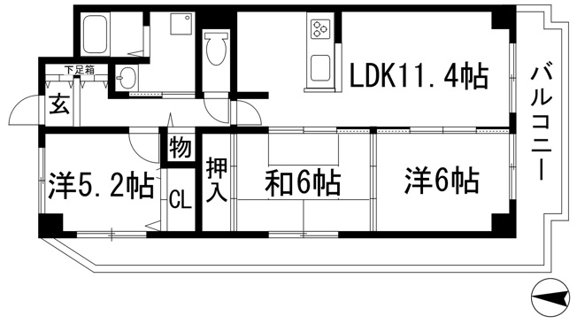 【間取り】 | サンライズ（上池田）