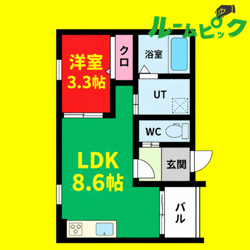Romeo　名古屋市賃貸　仲介手数料無料の間取り