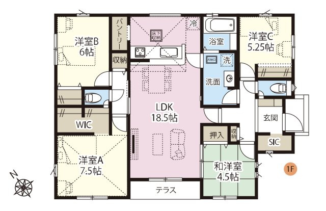 【間取り】 | 加須市西ノ谷　GRAFARE　新築戸建　全8棟　5号棟