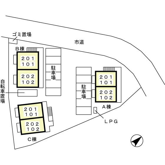 モナリエＳ　Ⅱの区画図