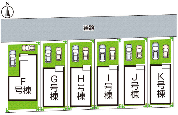 ◆東大阪市大蓮南　新築一戸建ての区画図|全6区画