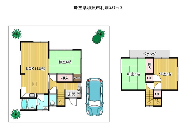 【間取り】 | 加須市礼羽中古戸建 | 現況と異なる場合は現況優先とさせていただきます