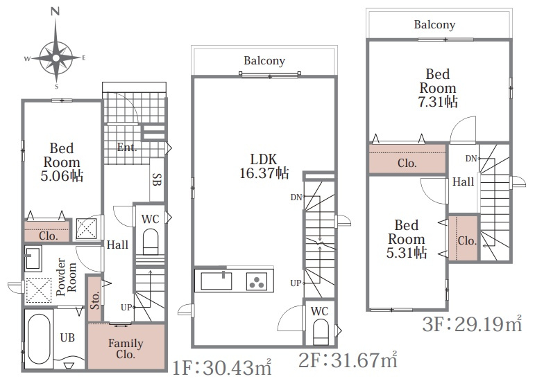 東大阪市大蓮南　新築一戸建ての間取り|K号地