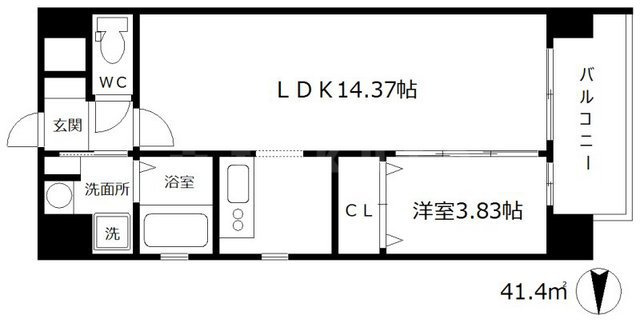 ブリリアント扇町公園の間取り|ブリリアント扇町公園　開放感のある間取り