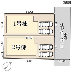 リーブルガーデン鹿児島市伊敷1期の区画図