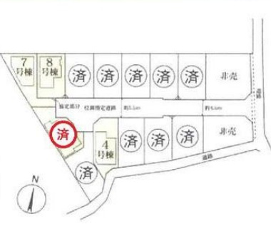 泉区中田西4丁目 新築戸建 8号棟 4680万円の区画図
