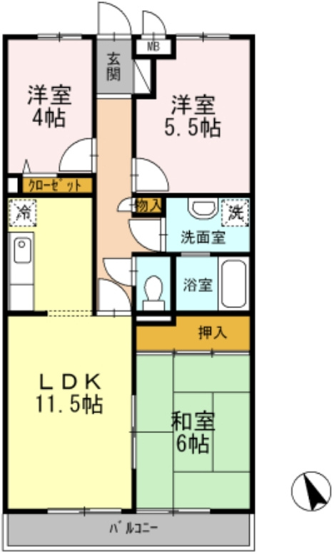 リヴェール滝山の間取り