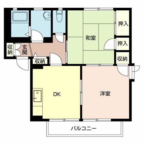 ガーデンハイツ緑ヶ丘　A棟の間取り