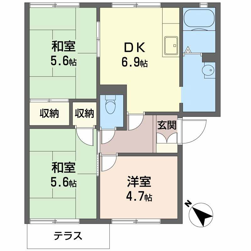 ガーデンハイツ緑ヶ丘　C棟の間取り