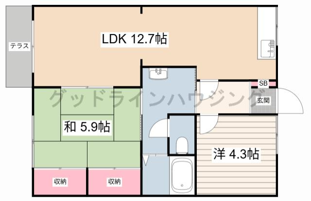 ガーデンハイツ緑ヶ丘　D棟の間取り
