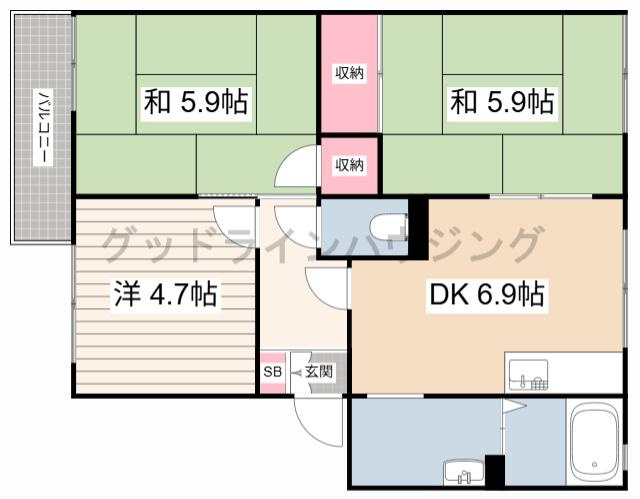 ガーデンハイツ緑ヶ丘　C棟の間取り