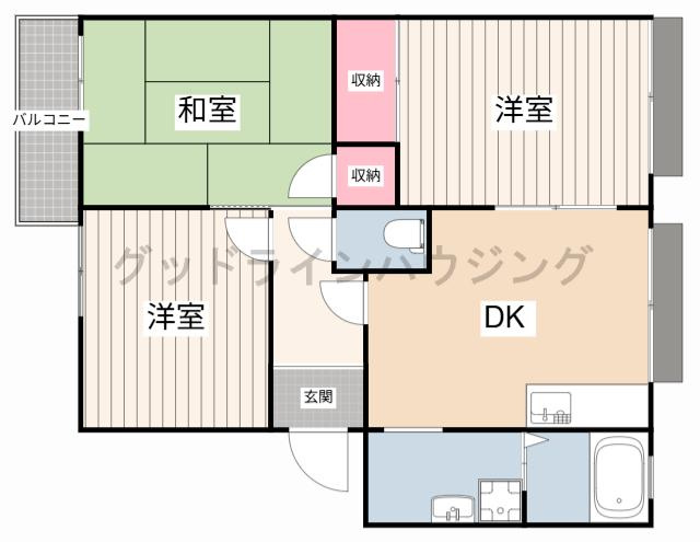 ガーデンハイツ緑ヶ丘　Ｅ棟の間取り