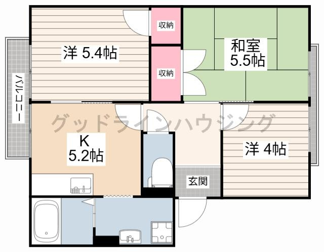 ガーデンハイツ緑ヶ丘E、F、G、Hの間取り