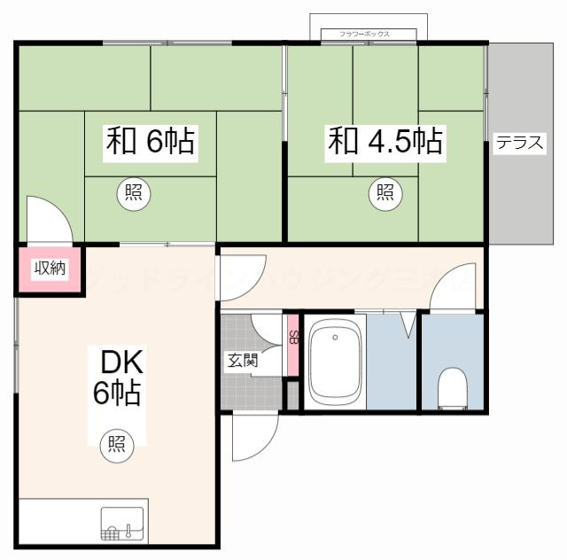 サンハイツ学園前の間取り