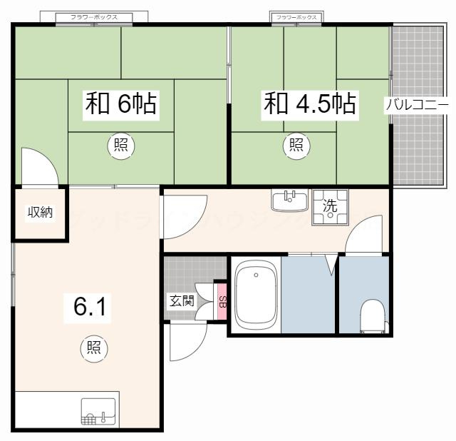 サンハイツ学園前の間取り