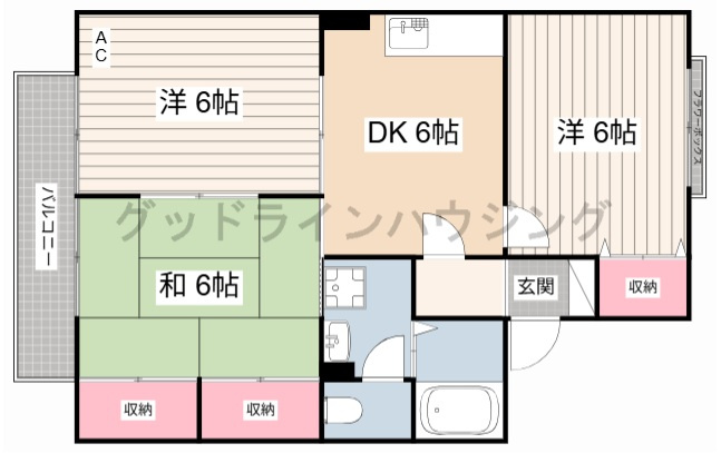 プレミールコートAの間取り