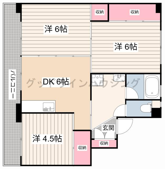 ビレッジハウス三草１号棟の間取り