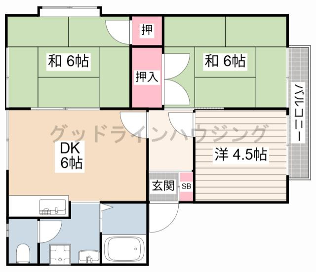 ハイツ2番館の間取り