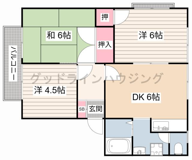 ハイツ2番館の間取り