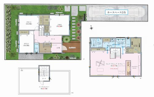【仲介手数料０円】藤沢市片瀬山5丁目Ⅱ　新築一戸建ての間取り|【仲介手数料０円】藤沢市片瀬山5丁目Ⅱ　新築一戸建て