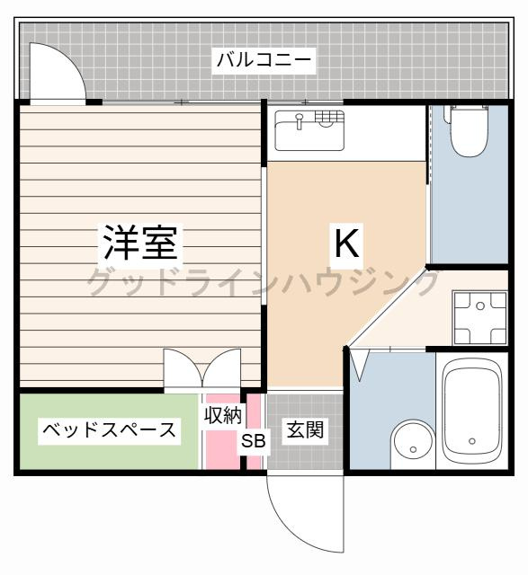 ヒルハイツA棟の間取り