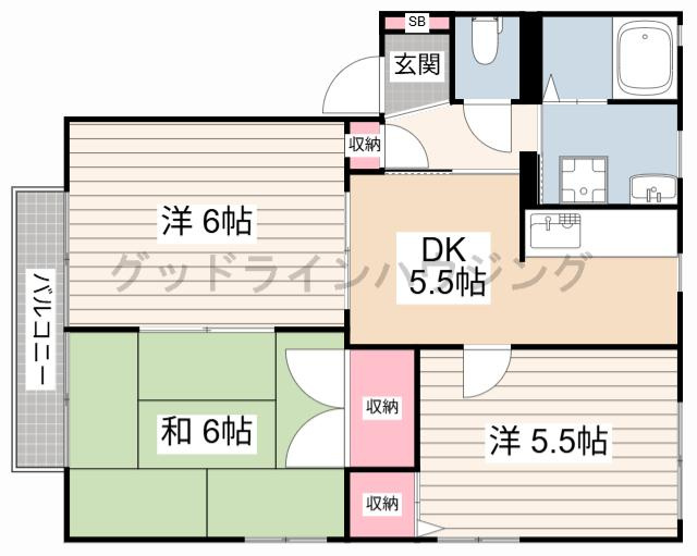 れいんぼうハイツの間取り