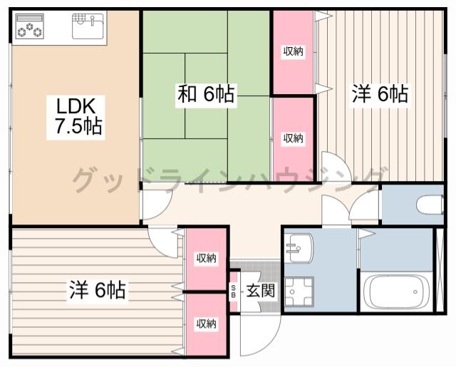 ロイヤルハイツ二反田の間取り
