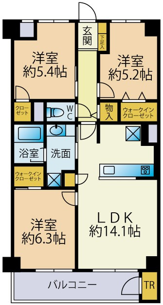 エバーライフ箱崎第2の間取り
