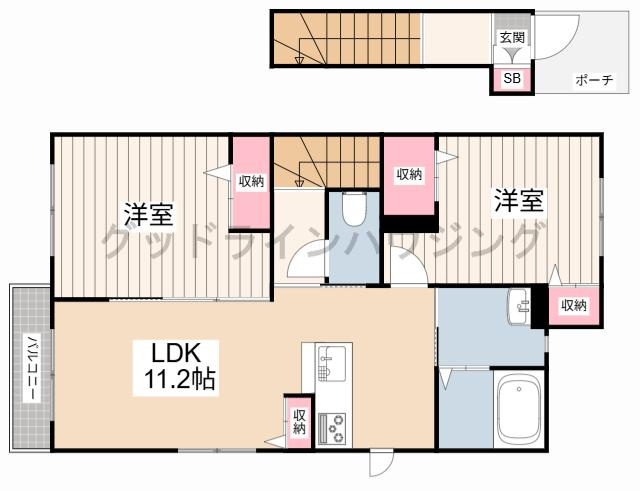 シャーメゾンヒメコウライグリーンの間取り