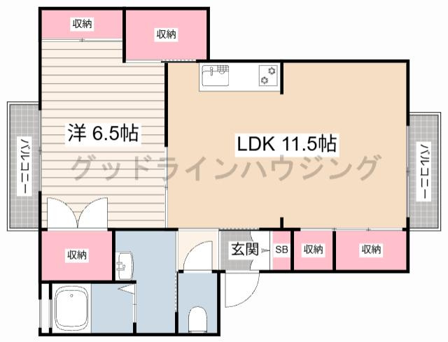 えすたしおん下滝野ハイツの間取り