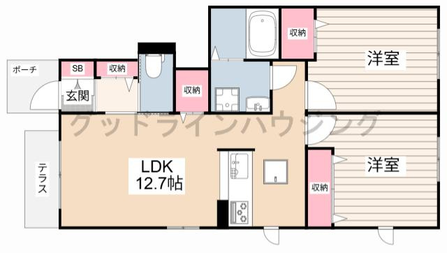 セントリビエ下滝野B棟の間取り
