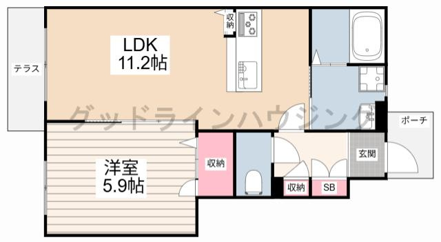 シャーメゾンヒメコウライグリーンの間取り