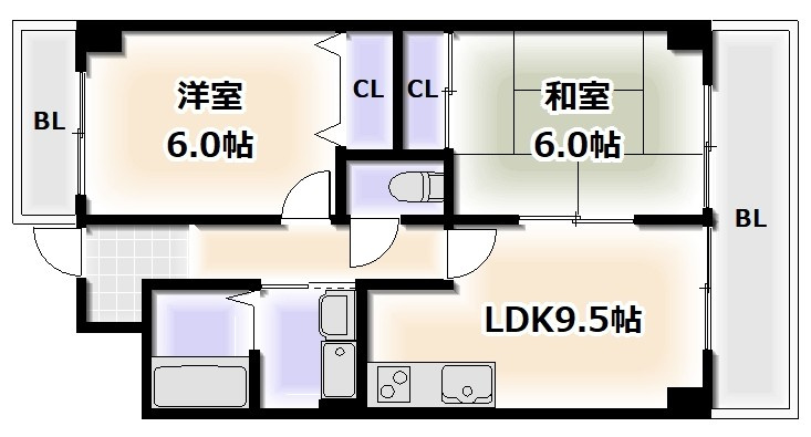 HACHIBUSE帝塚山の間取り