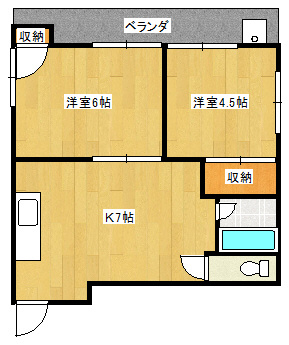 小平市小川東町の賃貸マンションの間取り