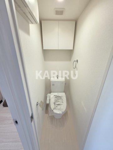 セレニテ蒲生四丁目駅前アリエのトイレ|階数・部屋によってカラーパターン違い（カームブルー・ヘリンボーン・マーブルグレー）