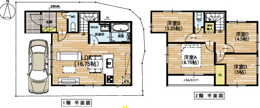 堺市東区菩提町新築戸建ての間取り