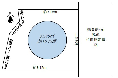 歌敷山４丁目　土地の土地図